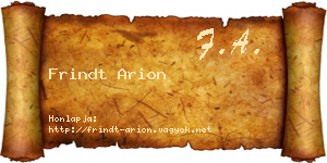 Frindt Arion névjegykártya